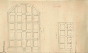 Mario Gigliucci’s personal design of the front doors to the Villa Rossa. Source: Villa Rossa Archive.